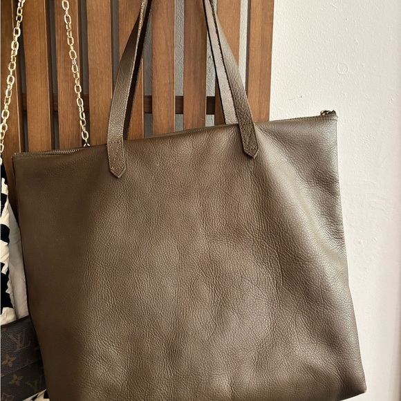 Madewell Green Leather Tote - Picture 3 of 9